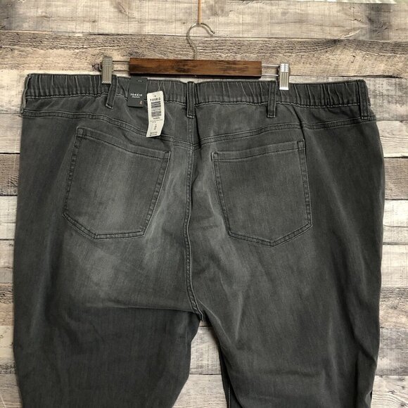 Torrid Crop Pull on Boyfriend Straight Gray/Black Stripe Jeans Plus size 4X NWT - Picture 4 of 12